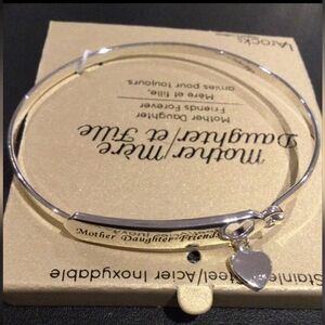 LA Rocks Stainless Steel Mother Daughter Bangle